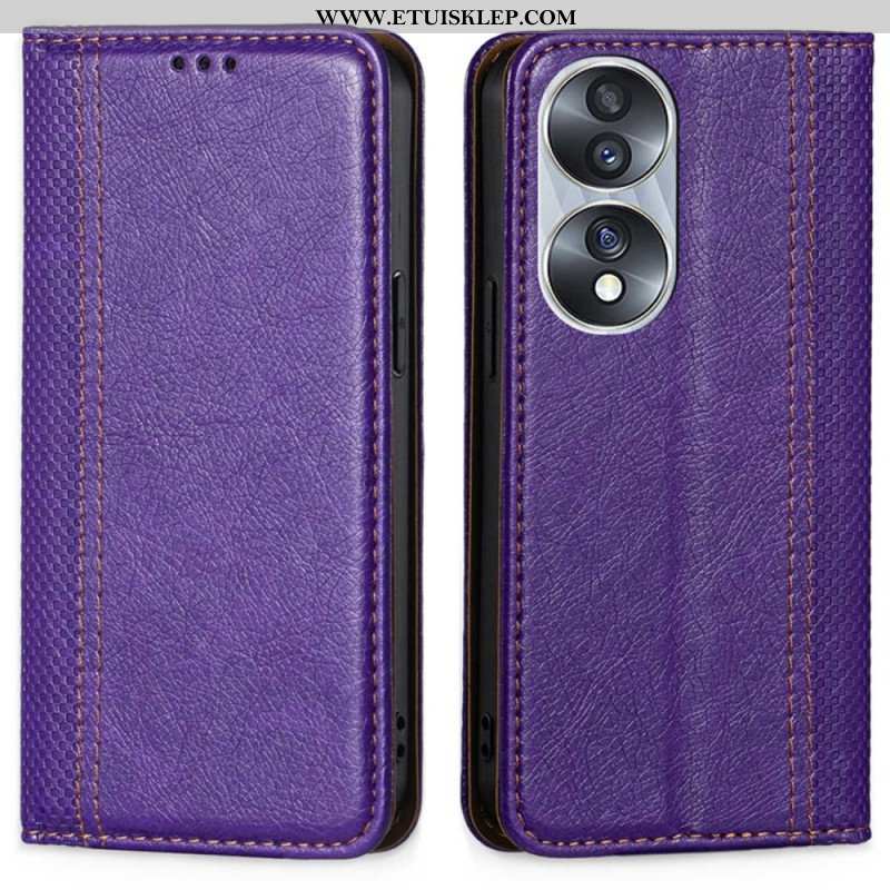 Etui Na Telefon do Honor 70 Etui Folio Skórzane Szwy Liczi